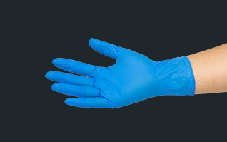 9寸淺藍色無粉麻面醫(yī)用檢查丁腈手套