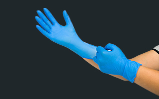 無粉耐酸堿實驗室食品丁晴手套