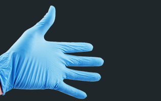 無粉藍色防過敏醫(yī)用檢查丁腈手套