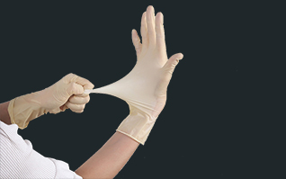 9寸乳膠米黃色手套